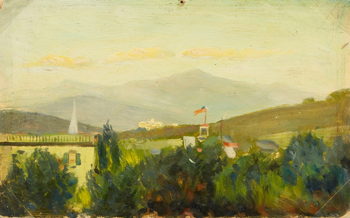 Frederic Marlett Bell-Smith, In the White Mountains, New England, oil on board