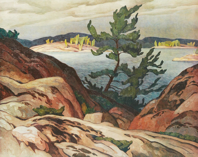 Alfred Joseph Casson, Snow Flurries; Sturgeon Bay; Mist, Rain and Sun