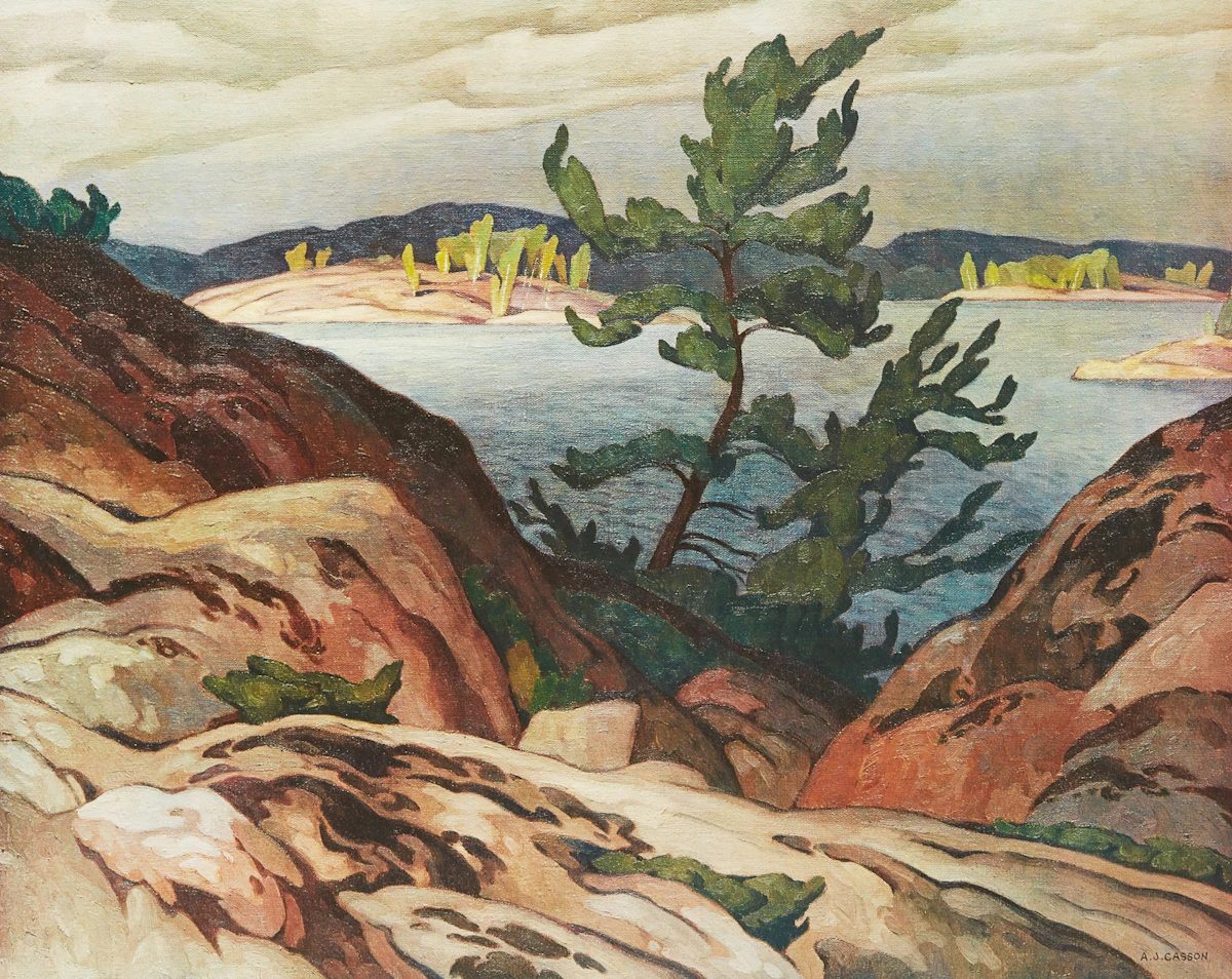 Alfred Joseph Casson, Snow Flurries; Sturgeon Bay; Mist, Rain and Sun, three colour serigraphs