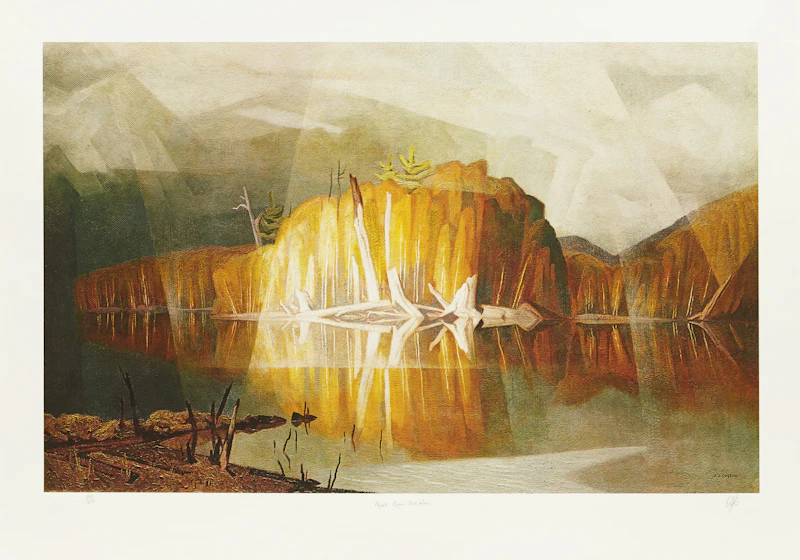 Alfred Joseph Casson, Snow Flurries; Sturgeon Bay; Mist, Rain and Sun, three colour serigraphs - view 5
