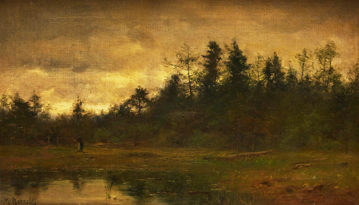 James MacDonald Barnsley, Landscape with Figure, oil on canvas