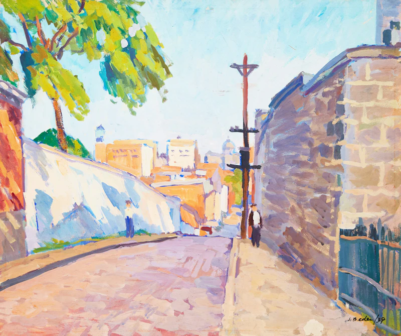 Jack Beder, Hilby Street, Montreal; Summer Landscape with Church