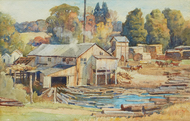 Logging Mill  by Frederick Henry Brigden