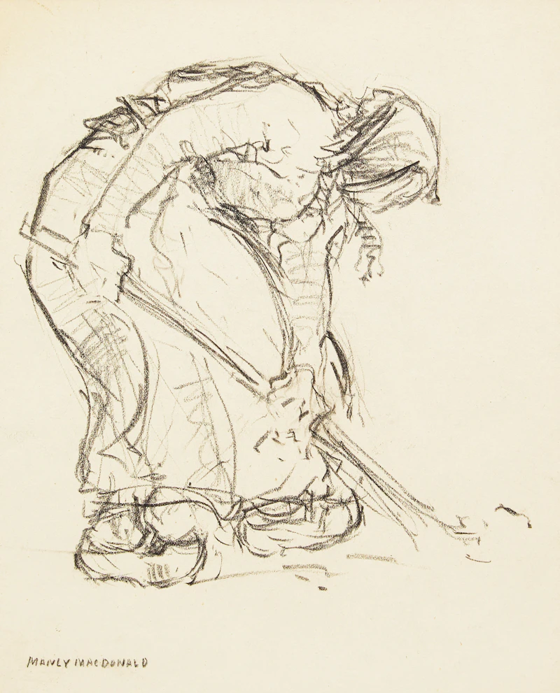 Woman Working; Sketches of Men Working by Manly Edward MacDonald