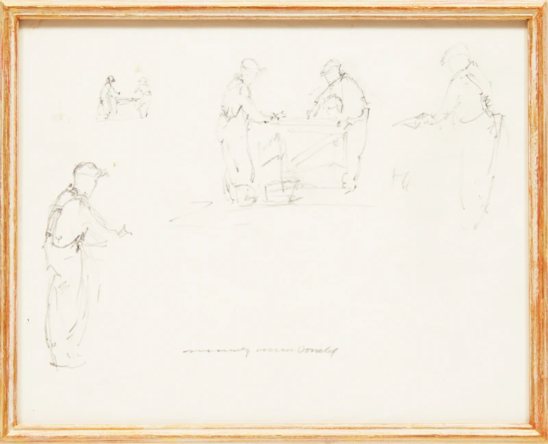 Manly Edward MacDonald, Woman Working; Sketches of Men Working, two pencil drawings - view 5
