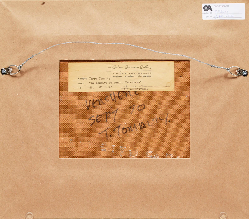 Terry Tomalty, La lessive du lundi, Verchères, oil on board, 1970 - view 3