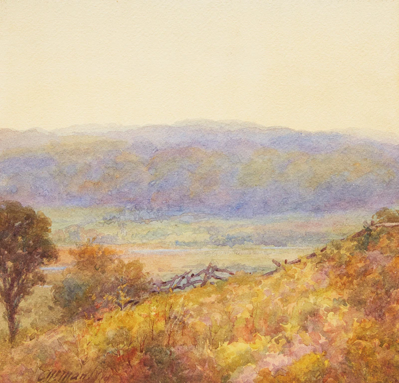 Charles Macdonald Manly, Fields in Summer , watercolour, 1914 - view 1