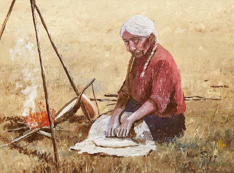 Allen Sapp, Making Bannock 