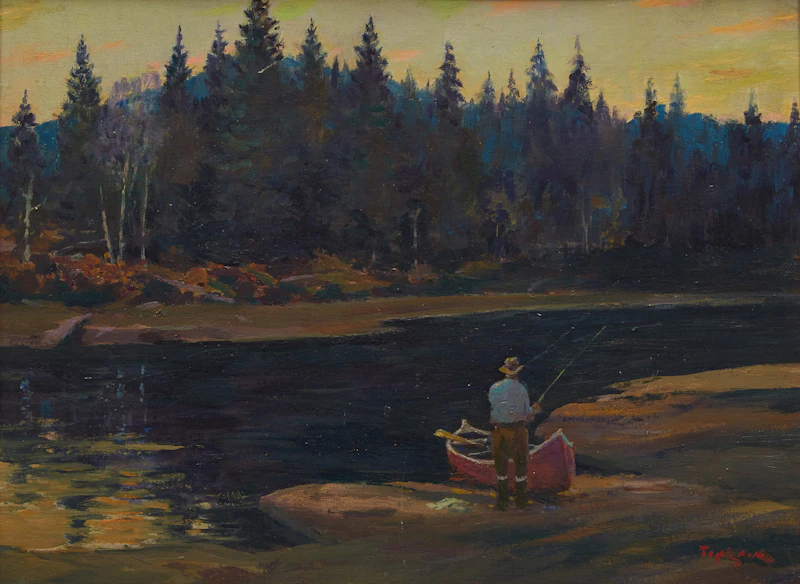 William Thurston Topham, Fisherman at Dusk , oil on canvas board - view 2