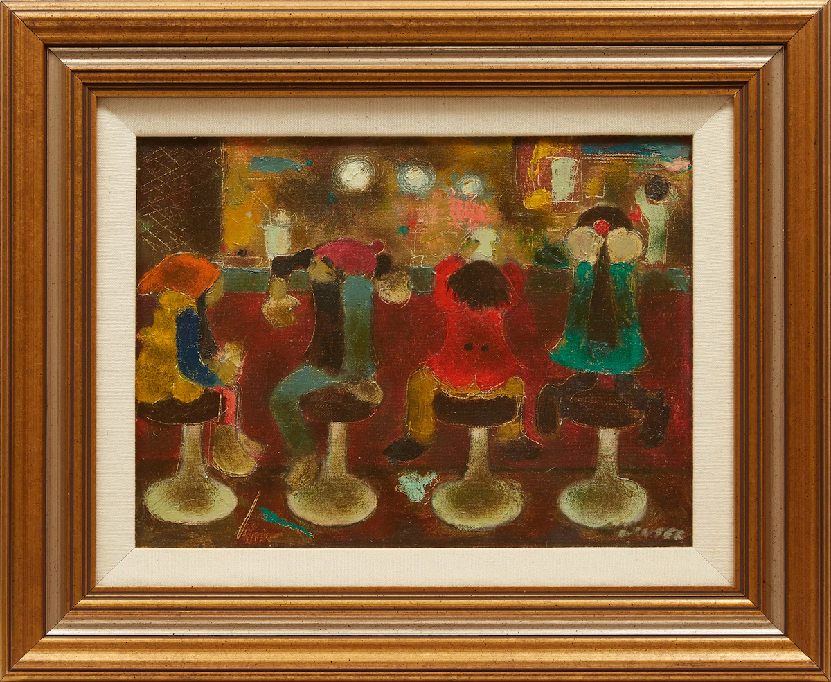 William Arthur Winter, Pop Shop , oil on canvas board, 1982