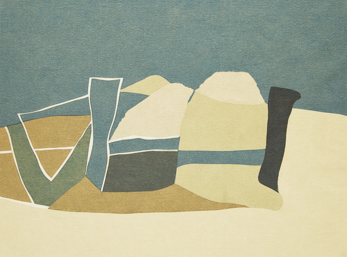 Toni Onley, Still Life in a Landscape, silkscreen