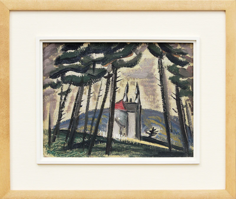 Jack Hamilton Bush, Church at Mattawa (1947), oil on paperboard, 1947 - view 2