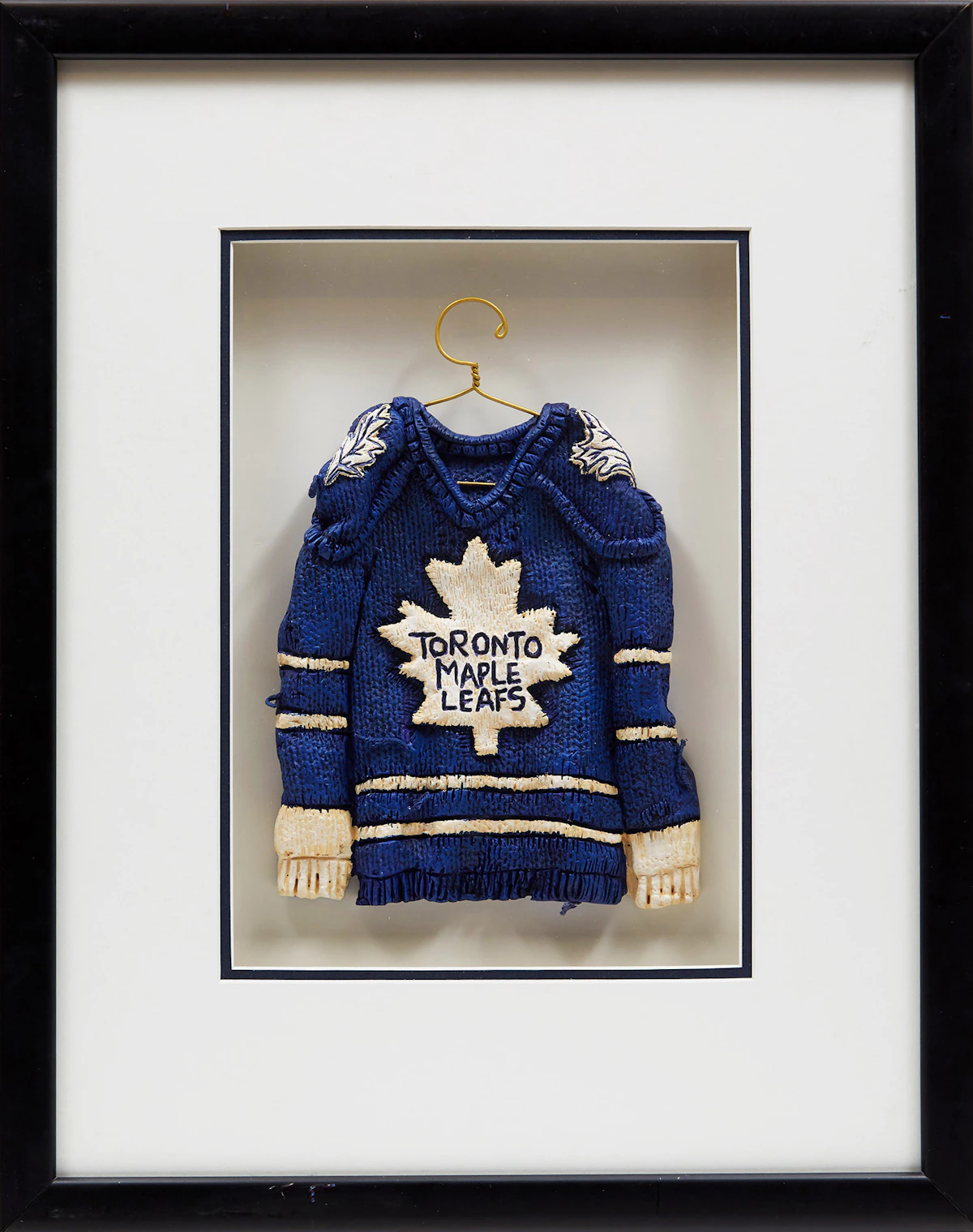 Patrick Amiot, Maple Leafs Jersey, mixed media sculpture