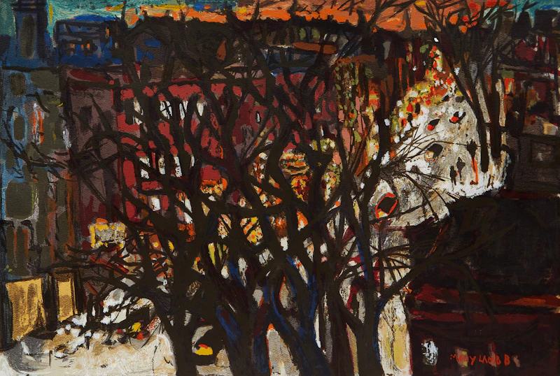Molly Lamb Bobak, Winter in Town, colour serigraph - view 2