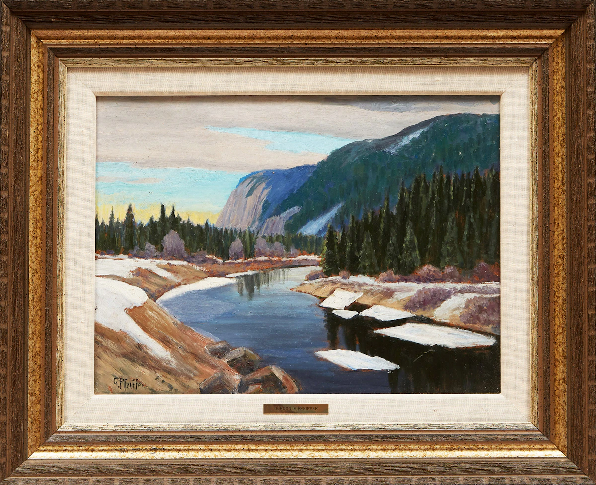 Gordon Edward Pfeiffer, Rivière St. Marguerite, oil on board
