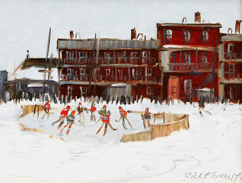 Terry Tomalty, Hockey Players, oil on board - view 2