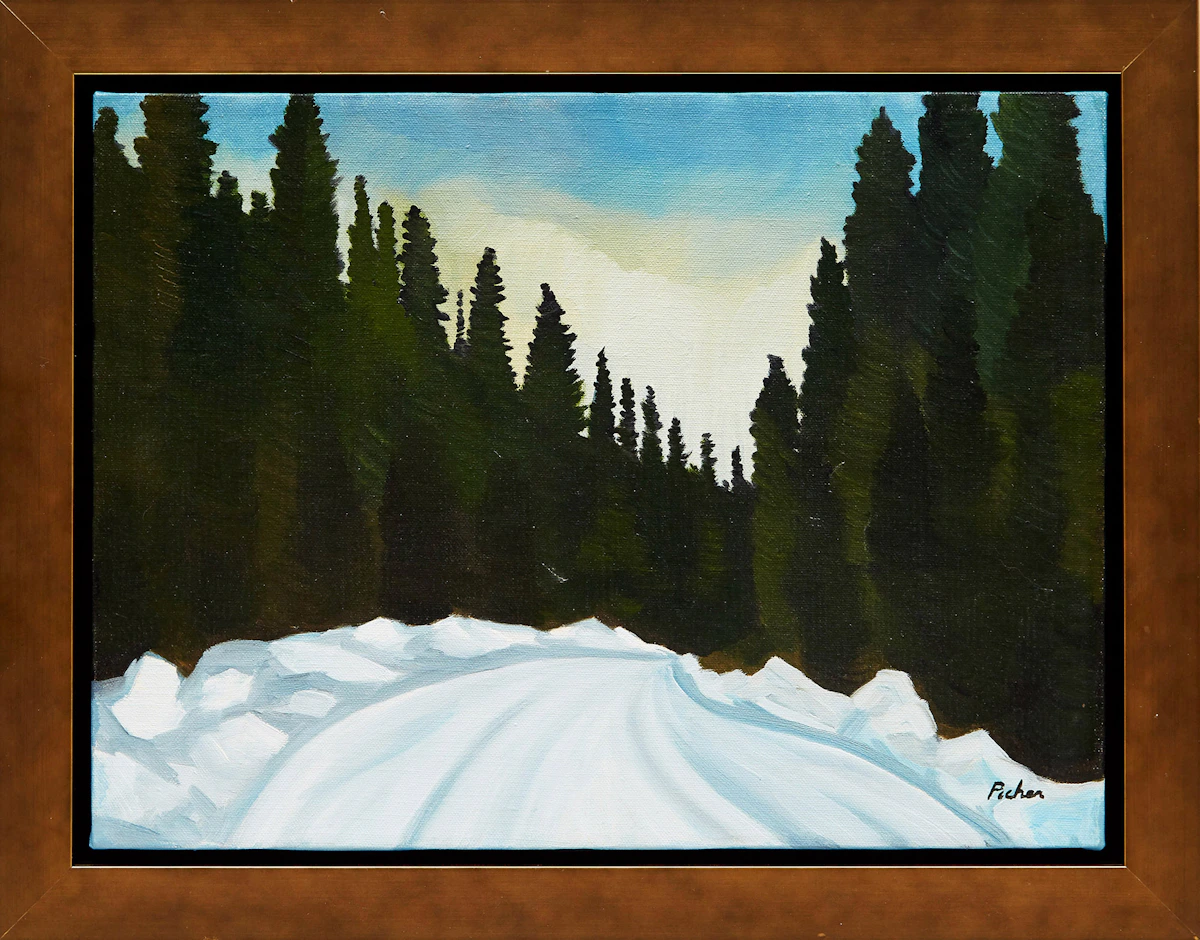 Claude Picher, Route d’épinettes, Gaspésie, oil on canvas