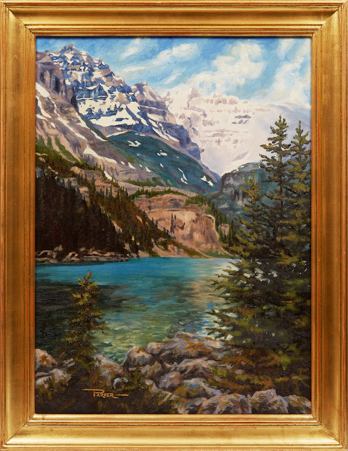 William J. Parker, Alpine Lake , oil on canvas board, 1967