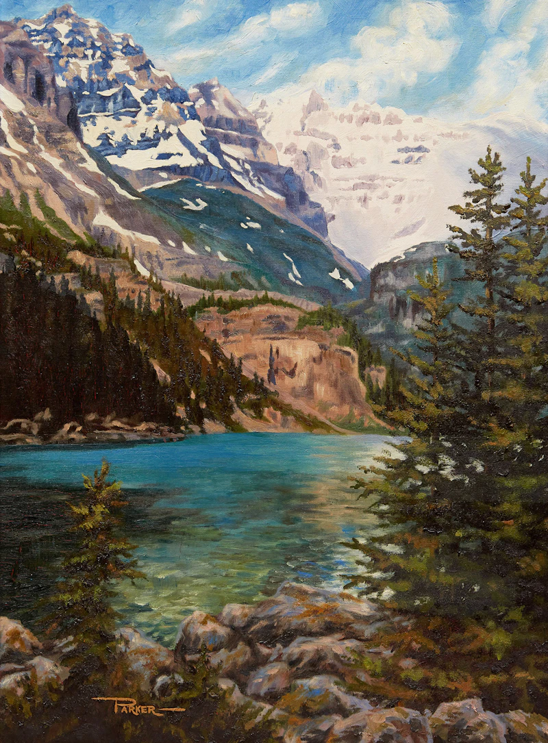 William J. Parker, Alpine Lake , oil on canvas board, 1967 - view 2