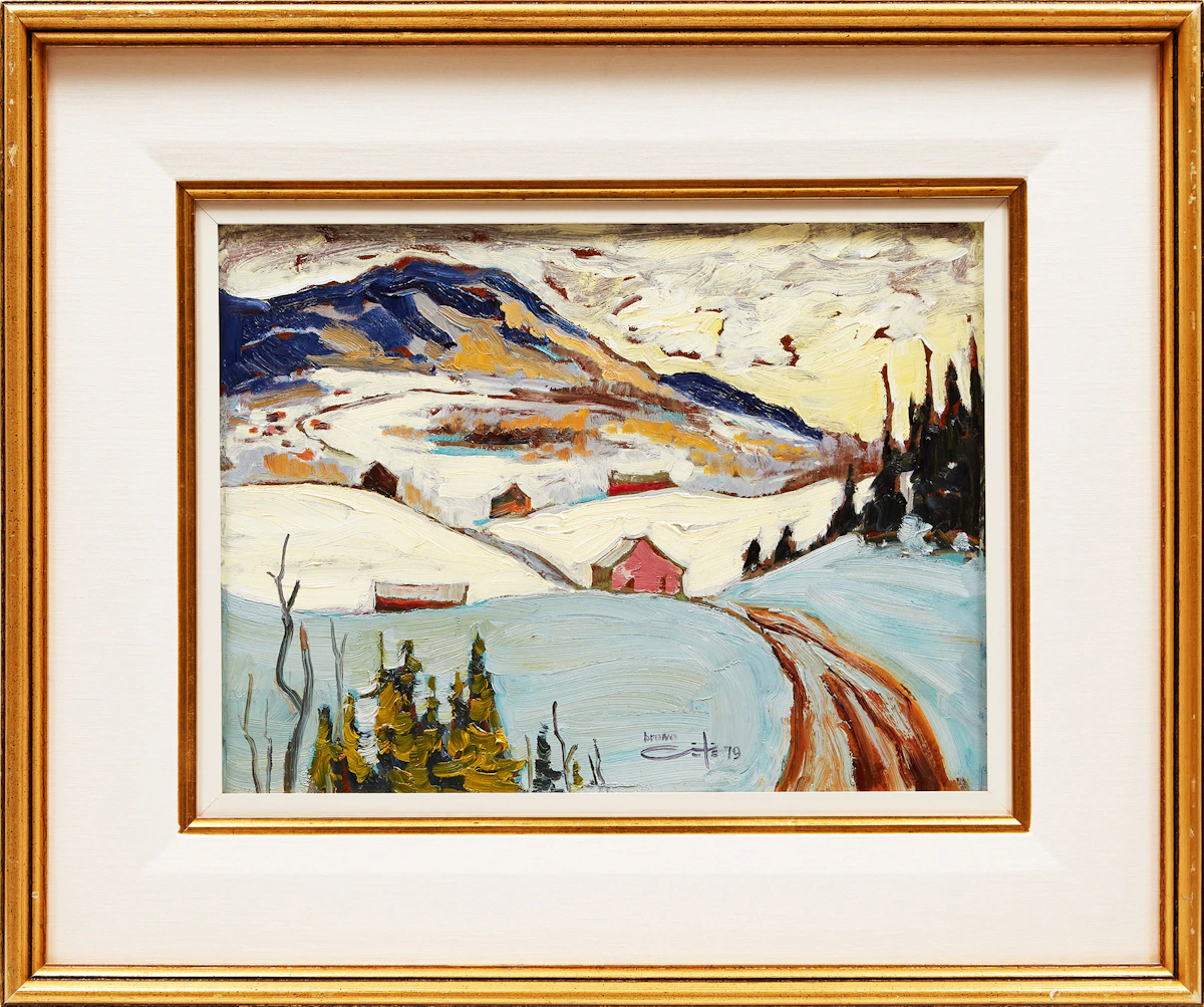 Bruno Côté, St. Aimé des Lacs, Charlevoix, oil on board, 1979