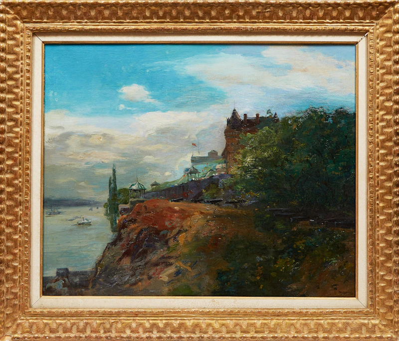 Edmund Montague Morris, Chateau Frontenac - Cape Diamond from the St. Lawrence, oil on canvas - view 1