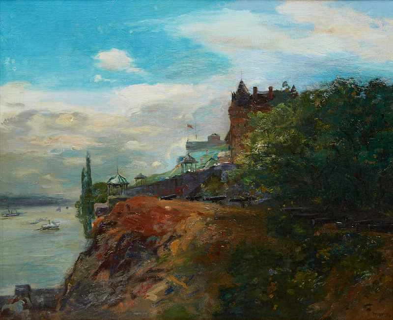 Edmund Montague Morris, Chateau Frontenac - Cape Diamond from the St. Lawrence, oil on canvas - view 2