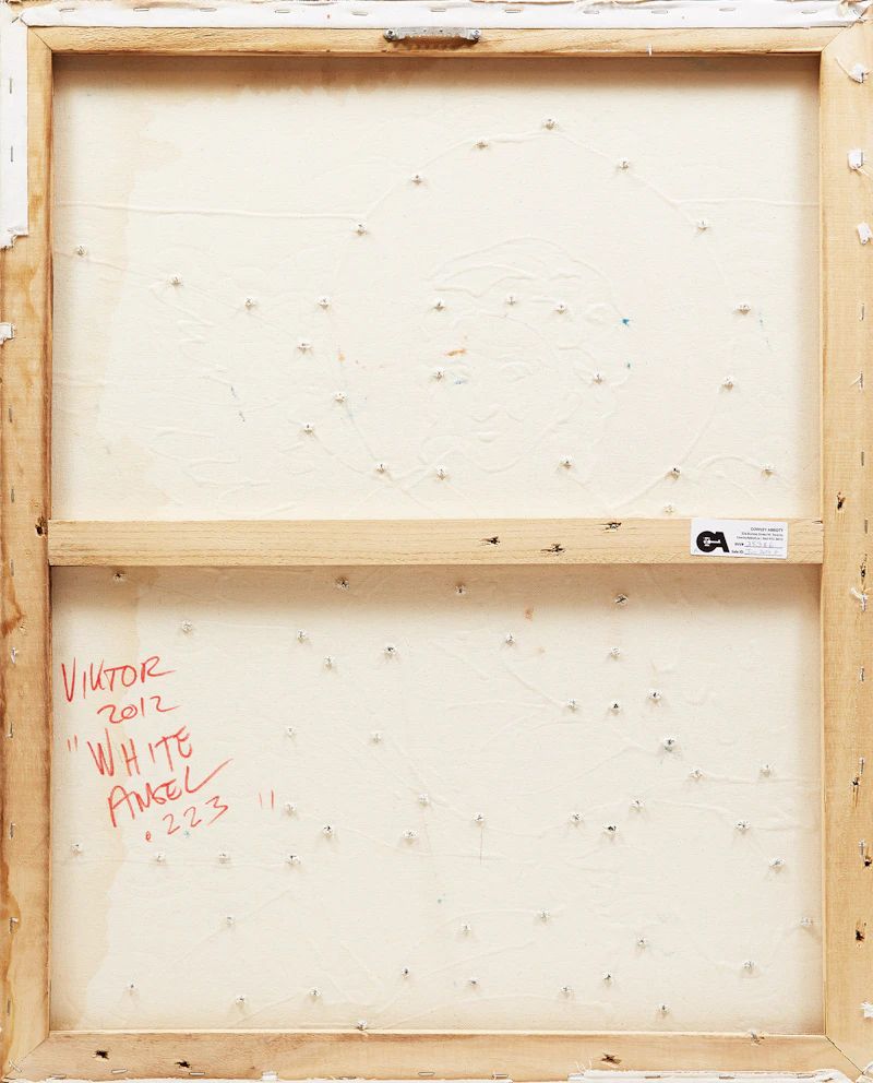 Viktor Mitic, White Angel 223, bullet holes, 2012 - view 2