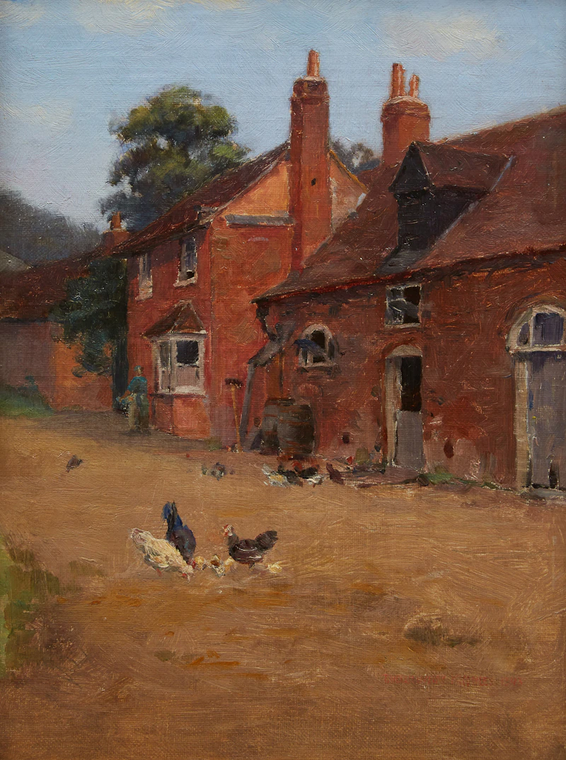 Farquhar McGillivray Strachan Knowles, Cottage at Cassiobury, Hertfordshire, oil on canvas - view 2