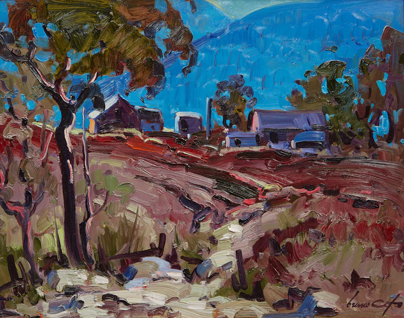 Bruno Côté, Au Fond du Champ, oil on board - view 2