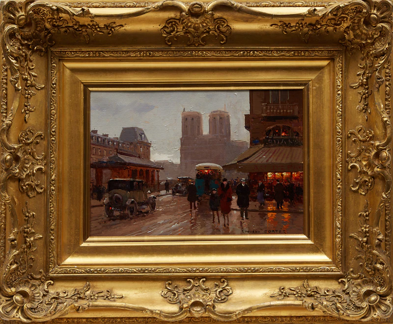 Notre-Dame, Place St. Michel by Edouard Léon Cortès