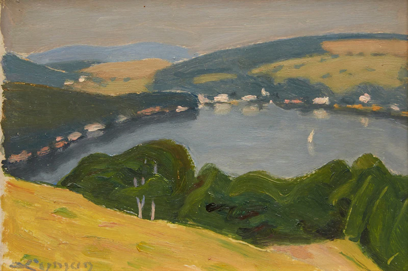 John Goodwin Lyman, Lake Massawippi (circa 1947), oil on board, circa 1947 - view 2