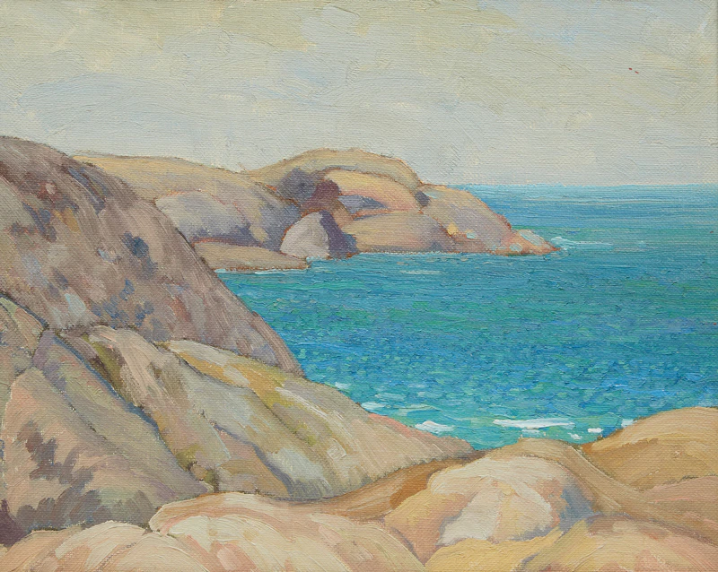 George Henry Griffin, Coastal Landscape, Peggy’s Cove; Village Landscape, Peggy’s Cove, two oils on board, 1937 - view 2
