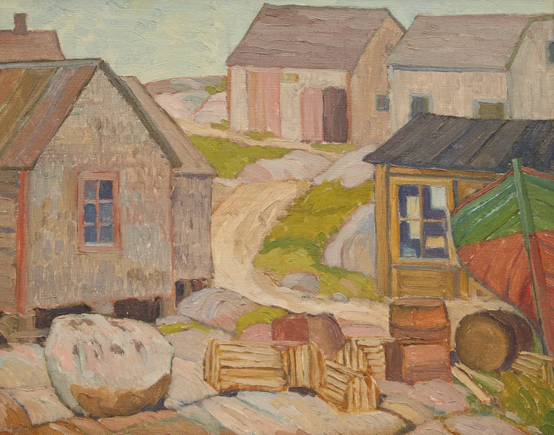 George Henry Griffin, Coastal Landscape, Peggy’s Cove; Village Landscape, Peggy’s Cove, two oils on board, 1937 - view 5