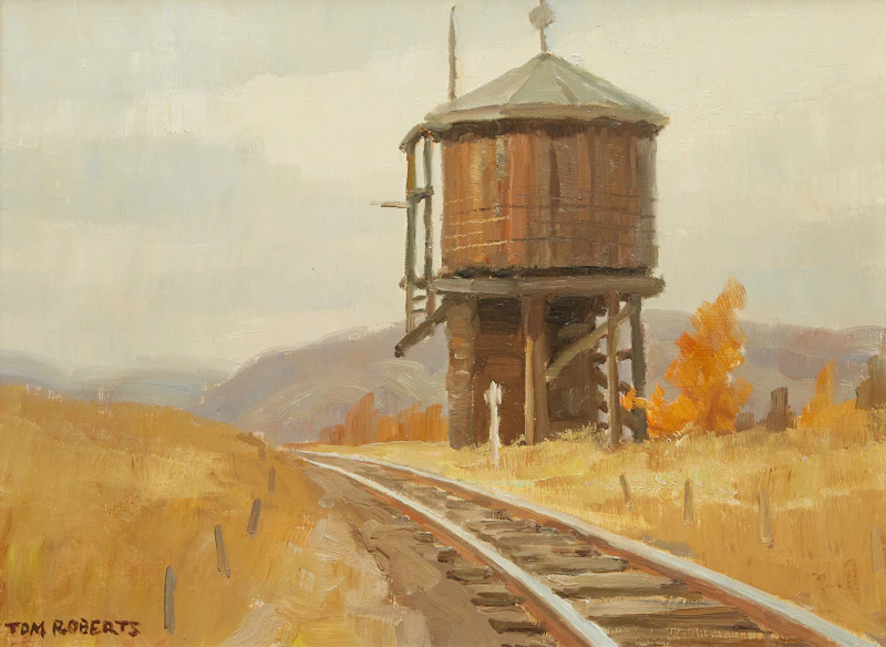 Thomas Keith Roberts, The Old Water Tower, oil on board - view 2