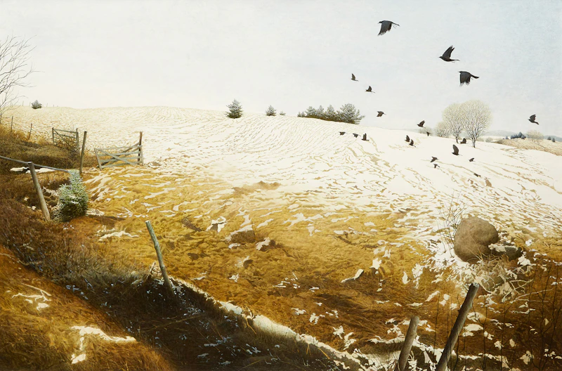 Lloyd Fitzgerald, Late Snow, egg tempera on board - view 2