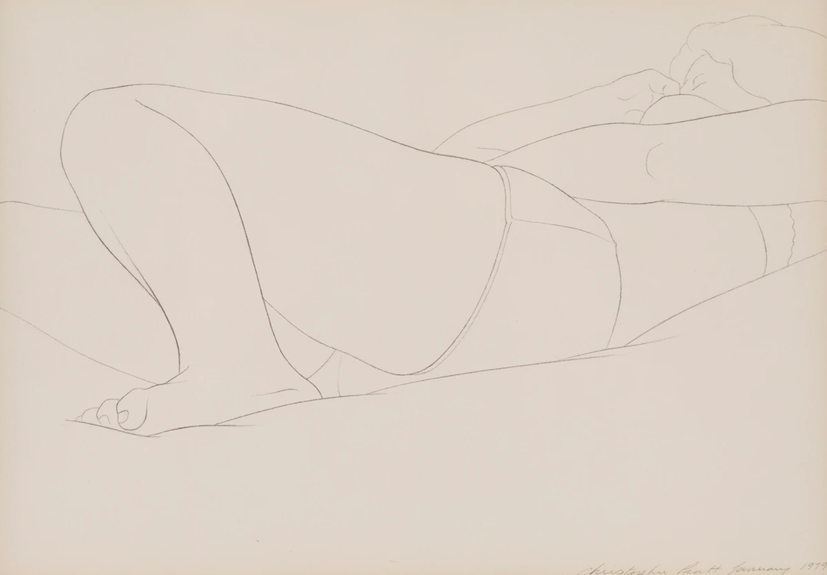 Christopher Pratt, Sheila Asleep, pencil sketch, 1979