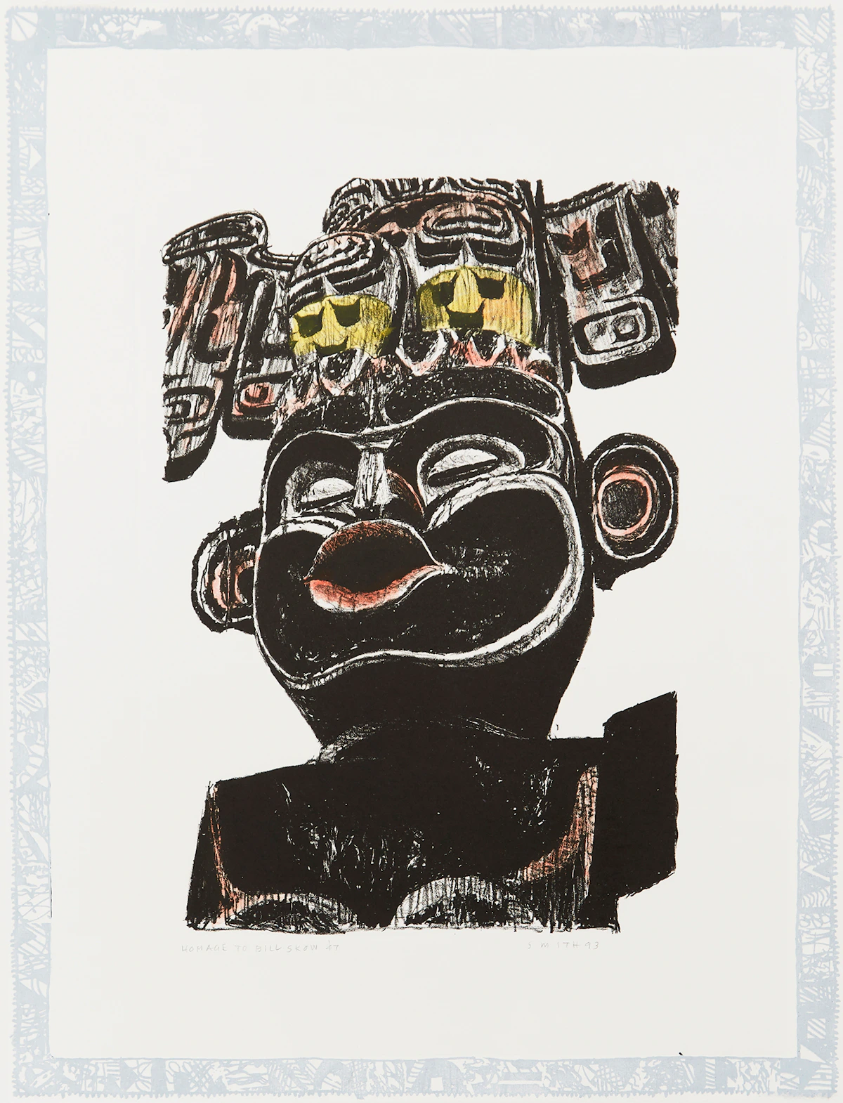 Gordon Appelbe Smith, Homage to Bill Skow ‘47, colour lithograph, 1993