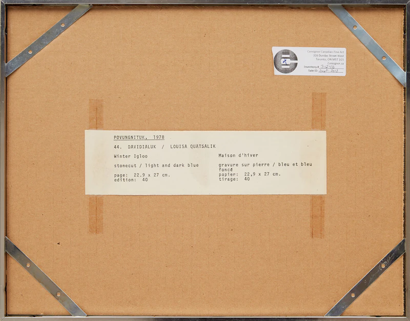 Davidialuk Alasua Amittu, Winter Igloo, stonecut, 1978 - view 3