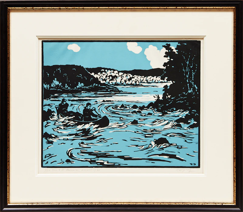 Rodolphe Duguay, Sur le St. Maurice, 21 avril 1936, colour woodblock - view 2