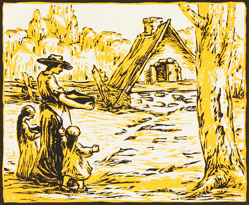 Rodolphe Duguay, L’épouvantail; Le four, pair of woodblock prints - view 4