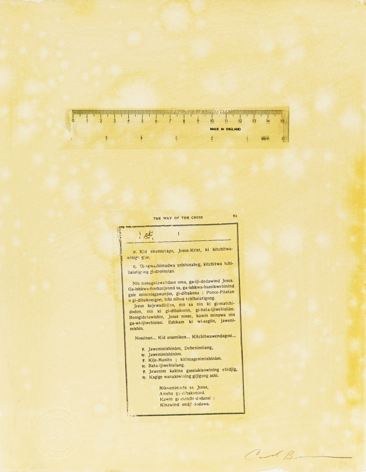 Carl Beam, The Way of the Cross, mixed media on paper