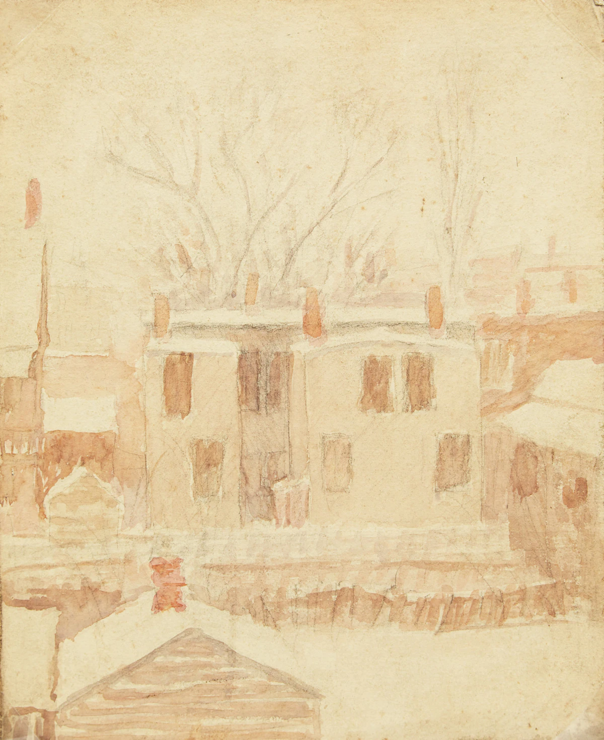 Frederic Marlett Bell-Smith, Street Scene in Winter, watercolour