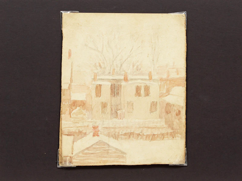 Frederic Marlett Bell-Smith, Street Scene in Winter, watercolour - view 2
