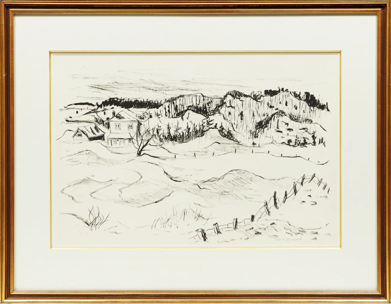 Henri Leopold Masson, Landscape; Ice Skaters; Six Girls at the Lake, three lithographs - view 2