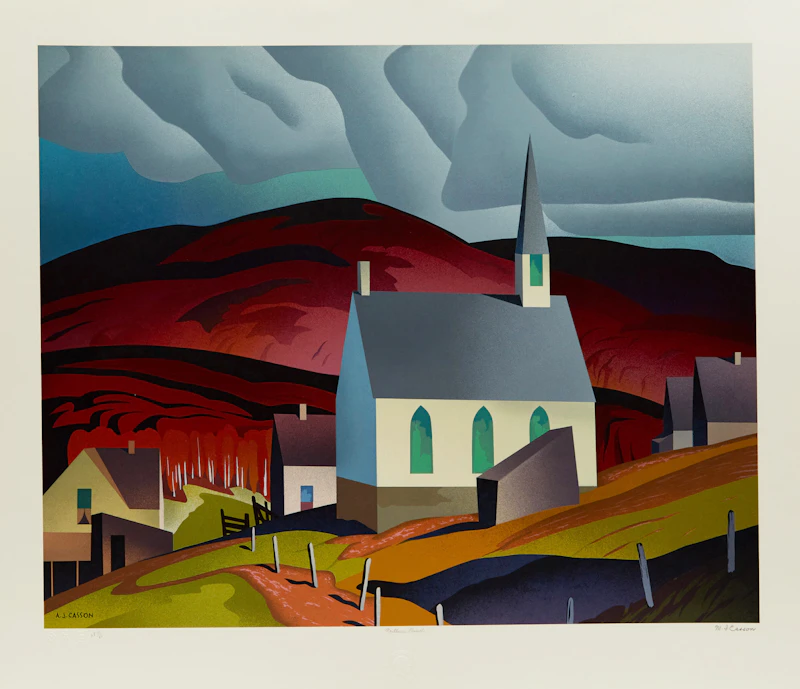 Alfred Joseph Casson, Northern Church; Snow Laden Spruce; White Forest, three colour serigraphs - view 2