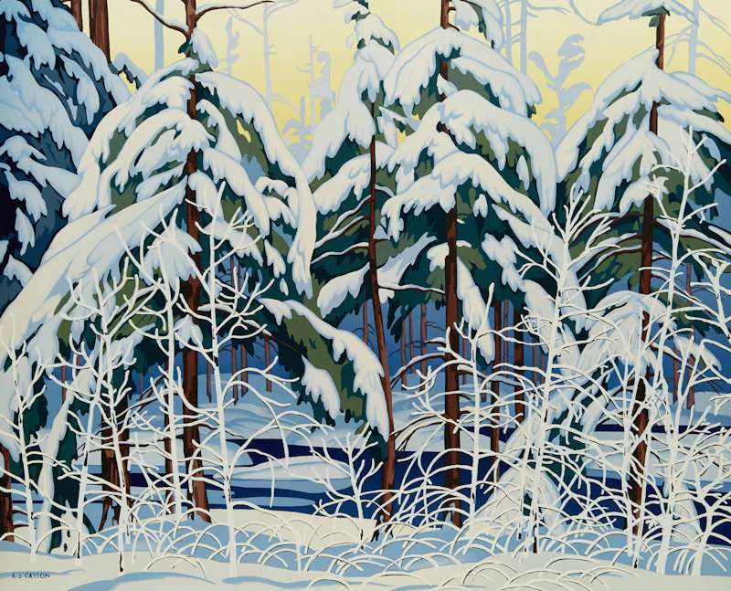 Alfred Joseph Casson, Northern Church; Snow Laden Spruce; White Forest, three colour serigraphs - view 4