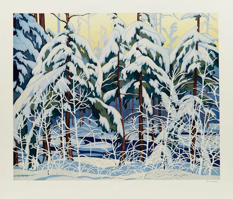 Alfred Joseph Casson, Northern Church; Snow Laden Spruce; White Forest, three colour serigraphs - view 5