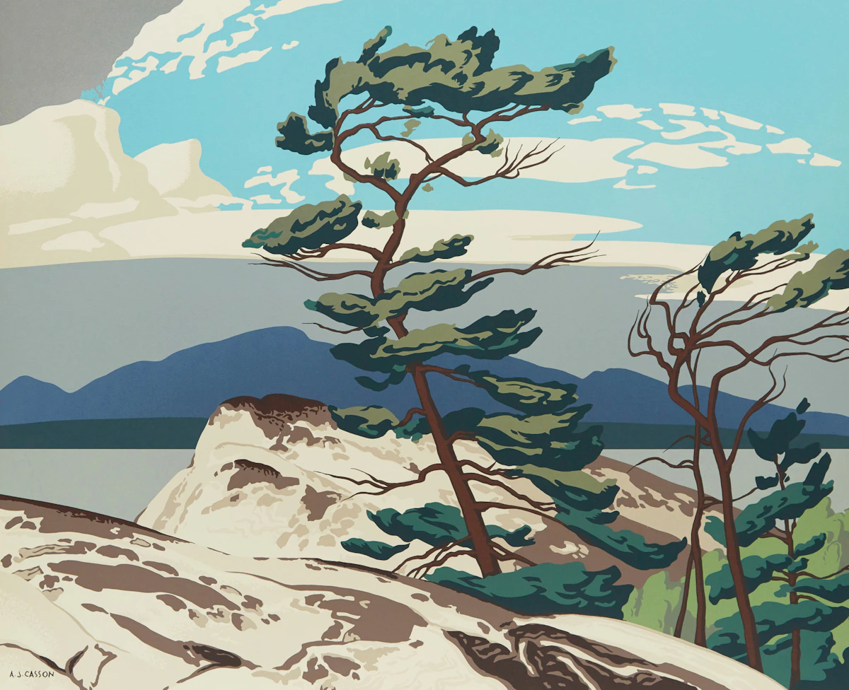 Alfred Joseph Casson, White Pine; Above La Cloche; Northern Church, three colour serigraphs