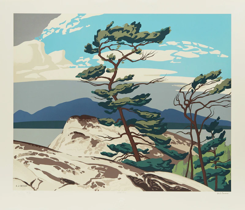 Alfred Joseph Casson, White Pine; Above La Cloche; Northern Church, three colour serigraphs - view 2