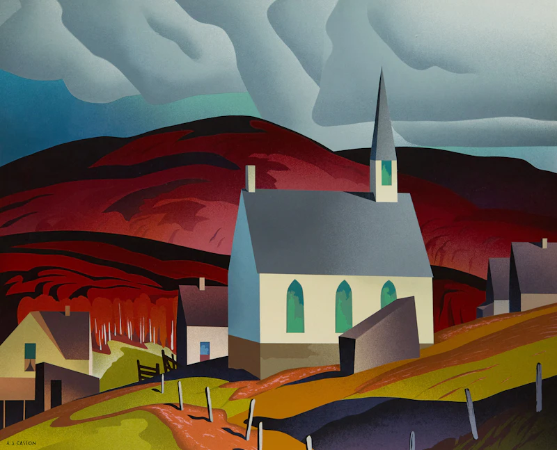 Alfred Joseph Casson, White Pine; Above La Cloche; Northern Church, three colour serigraphs - view 7